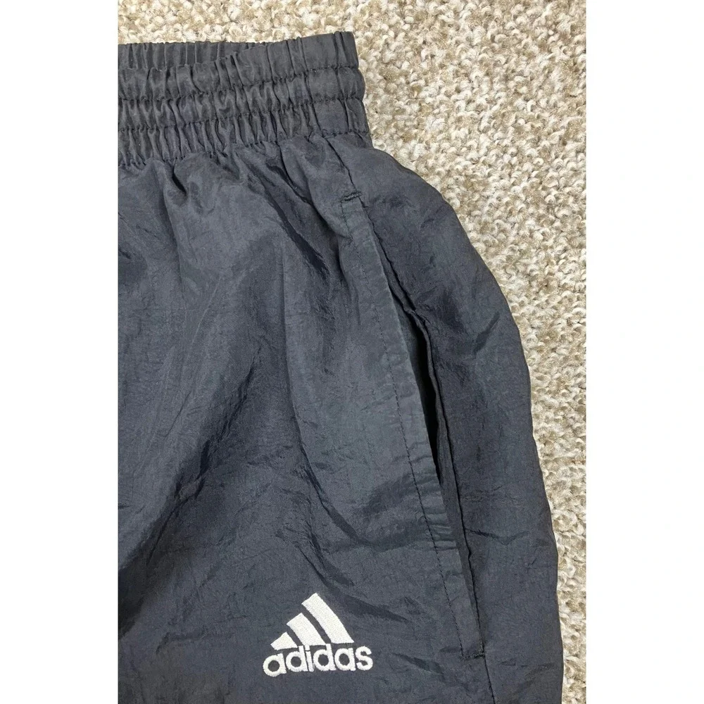 Vintage Adidas Mens XL Black Nylon Windbreaker Track Pants 90s Zipper Cuffs Logo